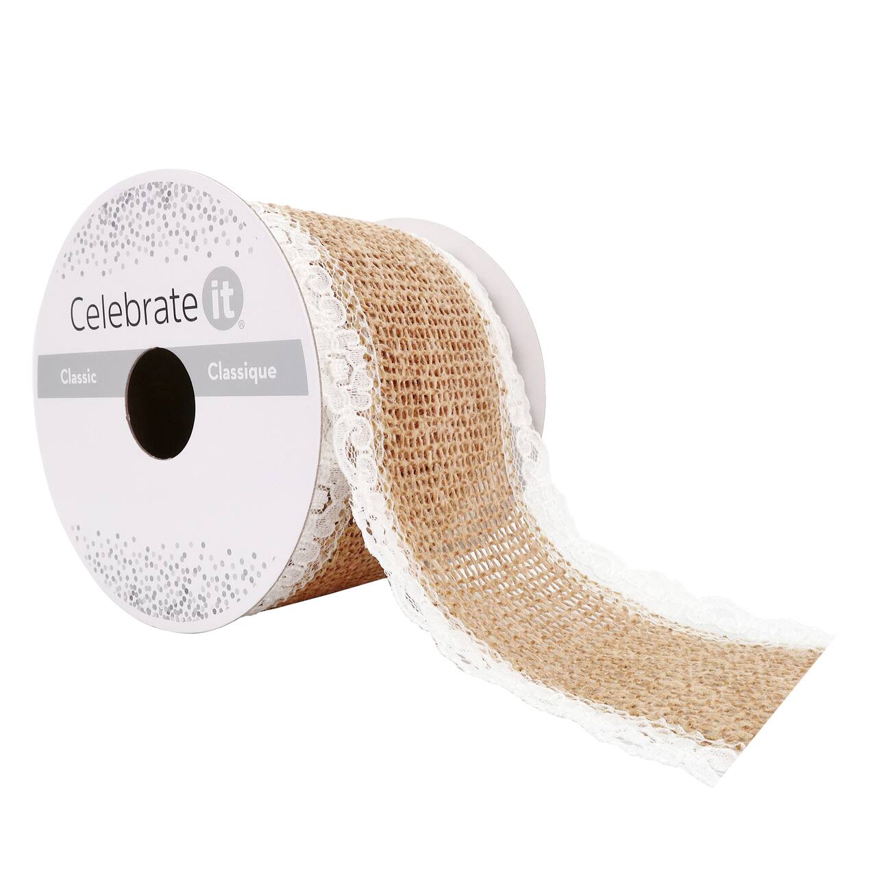 12 Pack: 2.5" x 3yd. Faux Burlap & Lace Ribbon by Celebrate It® Classic